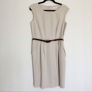 [Calvin Klein] Tan Sheath Dress